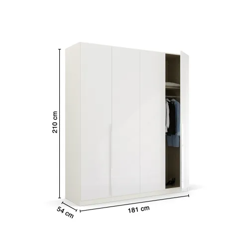 Kleiderschrank Drehtürenschrank Glamour | weiß Hochglanz / alpinweiß | verschiedene Größen