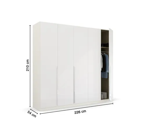 Kleiderschrank Drehtürenschrank Glamour | weiß Hochglanz / alpinweiß | verschiedene Größen