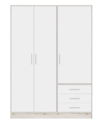 Kleiderschrank Drehtürenschrank Jupp | mit Schubkästen | Sandeiche / weiß | verschiedene Größen