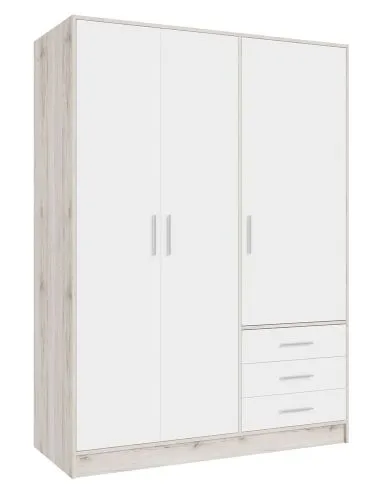 Kleiderschrank Drehtürenschrank Jupp | mit Schubkästen | Sandeiche / weiß | verschiedene Größen