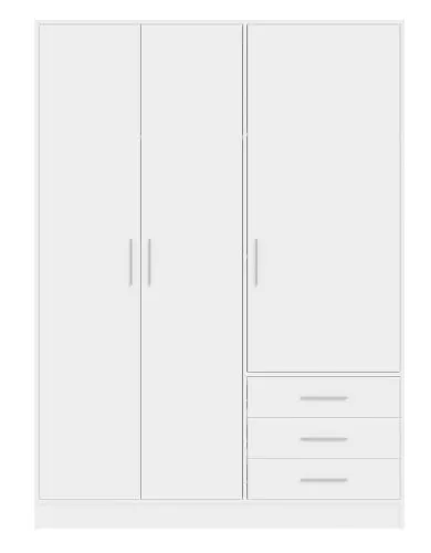 Kleiderschrank Drehtürenschrank Jupp | mit Schubkästen | weiß | 144,6 x 200 x 60 cm