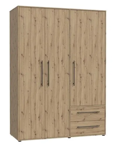 Kleiderschrank Drehtürenschrank Mokko | mit Schubkästen | Artisan Eiche | verschiedene Größen