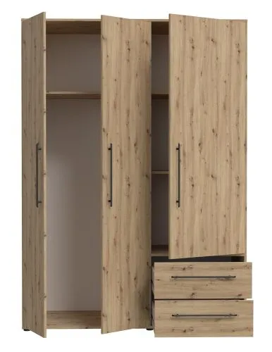 Kleiderschrank Drehtürenschrank Mokko | mit Schubkästen | Artisan Eiche | verschiedene Größen