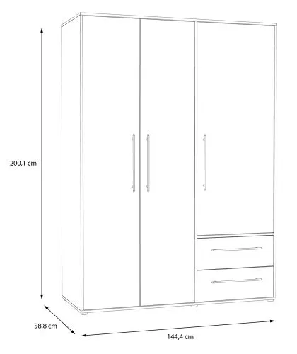 Kleiderschrank Drehtürenschrank Mokko | mit Schubkästen | Artisan Eiche | verschiedene Größen