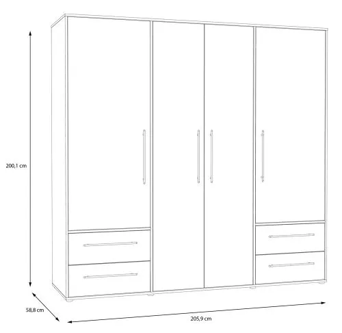 Kleiderschrank Drehtürenschrank Mokko | mit Schubkästen | Artisan Eiche | verschiedene Größen
