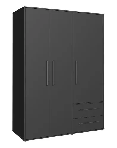 Kleiderschrank Drehtürenschrank Mokko | mit Schubkästen | schwarz | verschiedene Größen