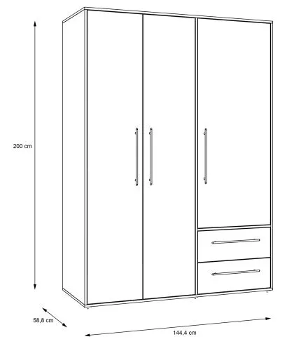 Kleiderschrank Drehtürenschrank Mokko | mit Schubkästen | Sonoma Eiche / weiß | verschiedene Größen