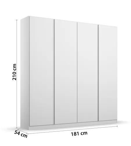 Kleiderschrank Drehtürenschrank Monostar | 4-türig | Alpinweiß 181 x 210 x 54 cm