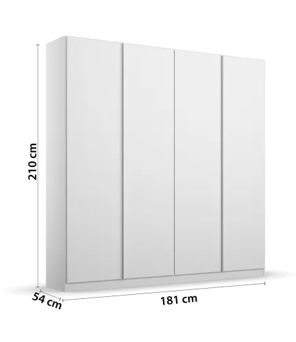 Kleiderschrank Drehtürenschrank Monostar | 4-türig | Alpinweiß 181 x 210 x 54 cm