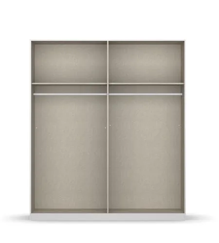Kleiderschrank Drehtürenschrank Monostar | 4-türig | mit Glastüren | Glas basalt / grau metallic | 181x210 | ohne Schubkasteneinsatz & Wäscheeinteilung