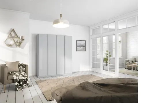 Kleiderschrank Drehtürenschrank Monostar | 4-türig | seidengrau 181 x 210 x 54 cm