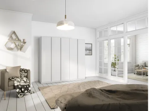 Kleiderschrank Drehtürenschrank Monostar | 5-türig | Alpinweiß 226 x 210 x 54 cm