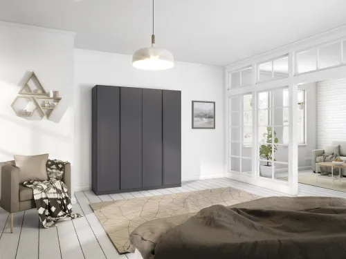 Kleiderschrank Drehtürenschrank Monostar | grau-metallic | verschiedene Größen