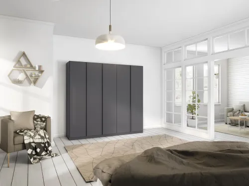 Kleiderschrank Drehtürenschrank Monostar | grau-metallic | verschiedene Größen