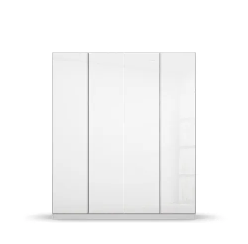 Kleiderschrank Drehtürenschrank Monostar | mit Glastüren | opt. Zubehör | Alpinweiß | verschiedene größen