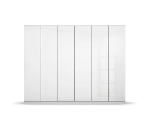 Kleiderschrank Drehtürenschrank Monostar | mit Glastüren | opt. Zubehör | Alpinweiß | verschiedene größen