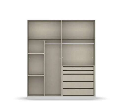 Kleiderschrank Drehtürenschrank Monostar | mit Glastüren | opt. Zubehör | Alpinweiß | verschiedene größen