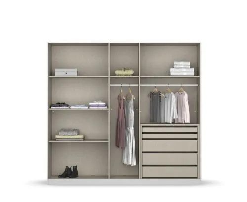 Kleiderschrank Drehtürenschrank Monostar | mit Glastüren | opt. Zubehör | Glas basalt / grau metallic | verschiedene Größen