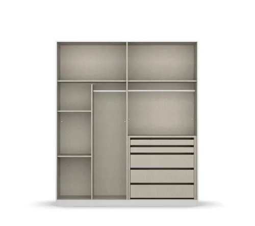 Kleiderschrank Drehtürenschrank Monostar | mit Glastüren | opt. Zubehör | Glas basalt / grau metallic | verschiedene Größen
