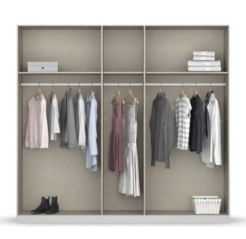 Kleiderschrank Drehtürenschrank Monostar | mit Glastüren | opt. Zubehör | Glas basalt / grau metallic | verschiedene Größen
