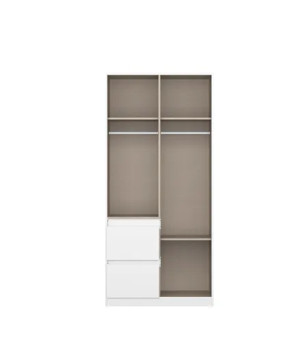 Kleiderschrank Drehtürenschrank Nidda | 2-türig | mit Schubkästen | Alpinweiß