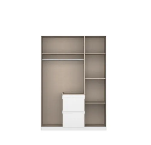 Kleiderschrank Drehtürenschrank Nidda | 3-türig | mit Spiegel | Alpinweiß