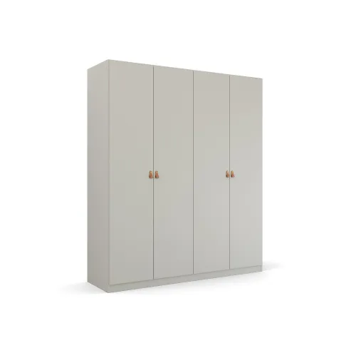 Kleiderschrank Drehtürenschrank Quadra-Spin | 4-türig | seidengrau | 181x210 | Griff Homey