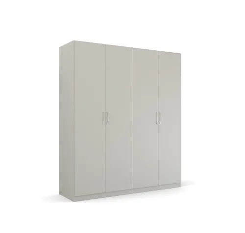 Kleiderschrank Drehtürenschrank Quadra-Spin | 4-türig | seidengrau | 181x210 | Griff Pure