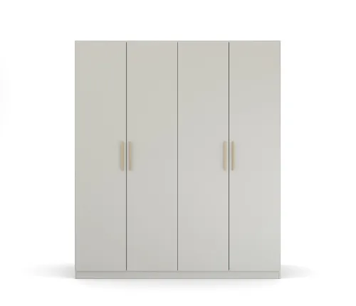 Kleiderschrank Drehtürenschrank Quadra-Spin | 4-türig | seidengrau | 181x210 | Griff Skandi