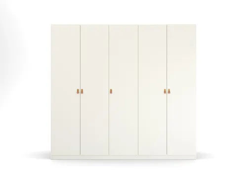Kleiderschrank Drehtürenschrank Quadra-Spin | 5-türig | alpinweiß | 226x210 | Griff Homey