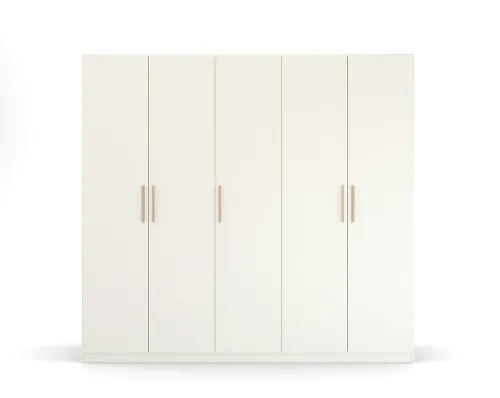 Kleiderschrank Drehtürenschrank Quadra-Spin | 5-türig | alpinweiß | 226x210 | Griff Skandi