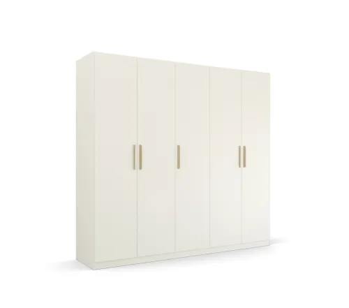 Kleiderschrank Drehtürenschrank Quadra-Spin | 5-türig | alpinweiß | 226x210 | Griff Skandi