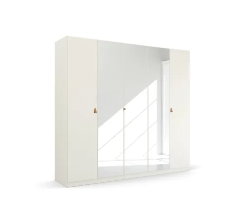 Kleiderschrank Drehtürenschrank Quadra-Spin | 5-türig | mit Spiegeltüren | alpinweiß | 226x210 Homey