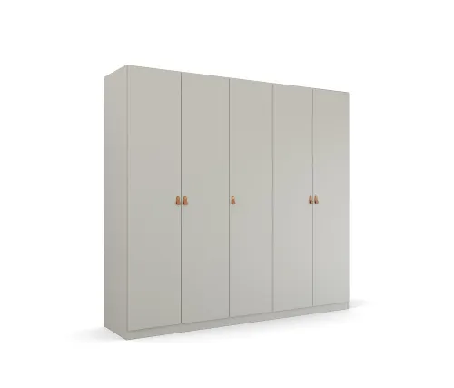 Kleiderschrank Drehtürenschrank Quadra-Spin | 5-türig | seidengrau | 226x210 | Griff Homey