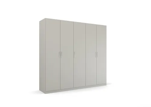 Kleiderschrank Drehtürenschrank Quadra-Spin | 5-türig | seidengrau | 226x210 | Griff Pure