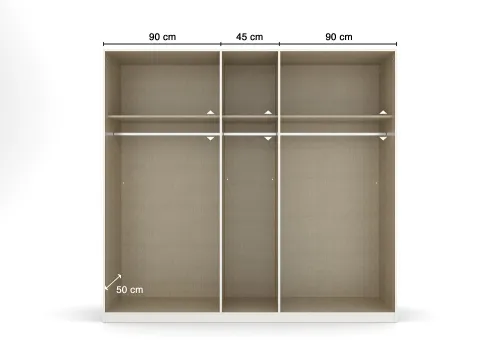 Kleiderschrank Drehtürenschrank Quadra-Spin | 5-türig | seidengrau | 226x210 | Griff Pure