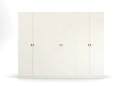 Kleiderschrank Drehtürenschrank Quadra-Spin | 6-türig | alpinweiß | 271x210 | Griff Homey