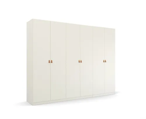 Kleiderschrank Drehtürenschrank Quadra-Spin | 6-türig | alpinweiß | 271x210 | Griff Homey
