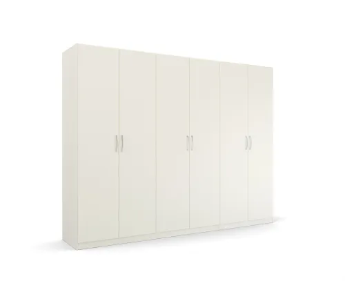 Kleiderschrank Drehtürenschrank Quadra-Spin | 6-türig | alpinweiß | 271x210 | Griff Pure