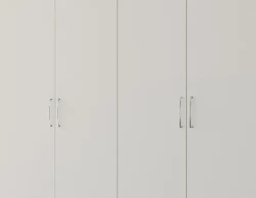 Kleiderschrank Drehtürenschrank Quadra-Spin | 6-türig | alpinweiß | 271x210 | Griff Pure