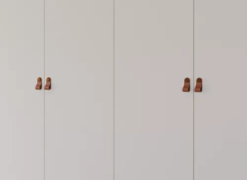 Kleiderschrank Drehtürenschrank Quadra-Spin | 6-türig | mit Spiegeltüren | alpinweiß | 271x210 | Griff Homey