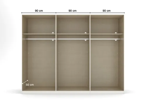 Kleiderschrank Drehtürenschrank Quadra-Spin | 6-türig | mit Spiegeltüren | alpinweiß | 271x210 | Griff Pure