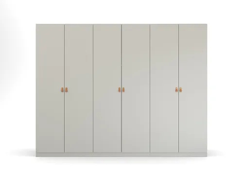 Kleiderschrank Drehtürenschrank Quadra-Spin | 6-türig | seidengrau | 271x210 | Griff Homey