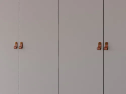 Kleiderschrank Drehtürenschrank Quadra-Spin | 6-türig | seidengrau | 271x210 | Griff Homey