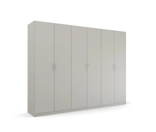 Kleiderschrank Drehtürenschrank Quadra-Spin | 6-türig | seidengrau | 271x210 | Griff Pure