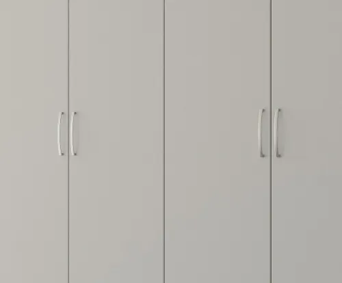 Kleiderschrank Drehtürenschrank Quadra-Spin | 6-türig | seidengrau | 271x210 | Griff Pure