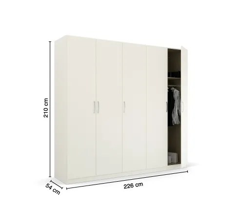 Kleiderschrank Drehtürenschrank Quadra-Spin | alpinweiß | verschiedene Größen