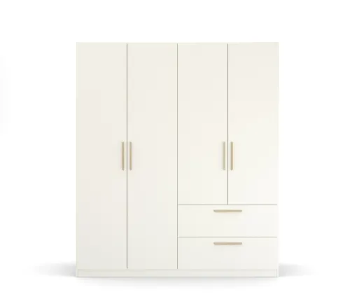 Kleiderschrank Drehtürenschrank Quadra-Spin | mit Schubkästen | alpinweiß | verschiedene Größen