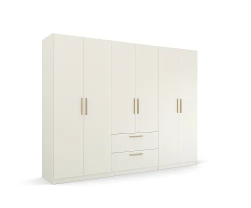 Kleiderschrank Drehtürenschrank Quadra-Spin | mit Schubkästen | alpinweiß | verschiedene Größen