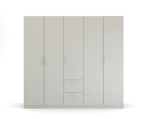 Kleiderschrank Drehtürenschrank Quadra-Spin | mit Schubkästen | seidengrau | verschiedene Größen